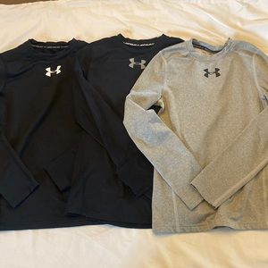 3 Youth Medium Under Armour cold gear compression shirts